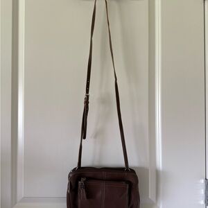 Tignanello Brown Leather Crossbody Bag